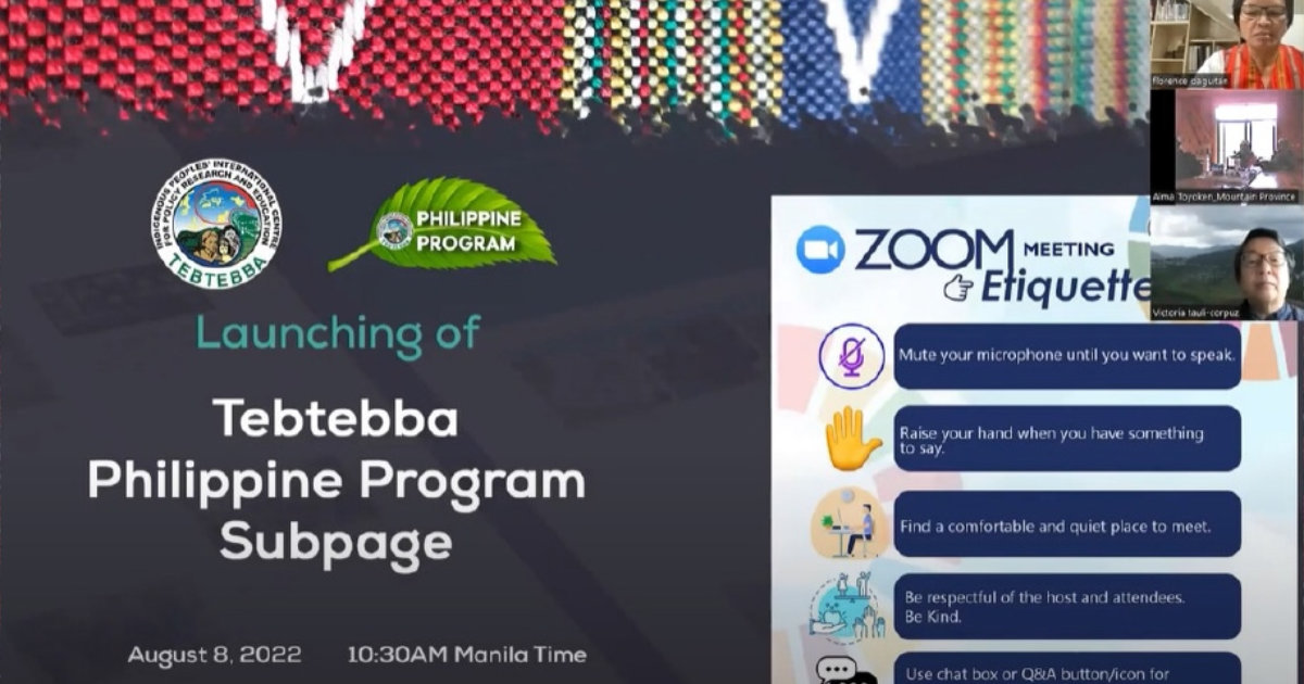Tebtebba’s Philippine Program Launches its Website Subpage
