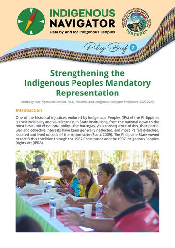 IN Policy Brief 2 - Strengthening the Indigenous Peoples Mandatory Representation