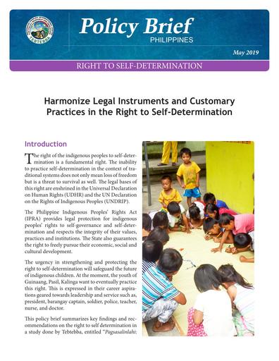 UNICEF Policy Brief Philippines - Right to Self-Determination